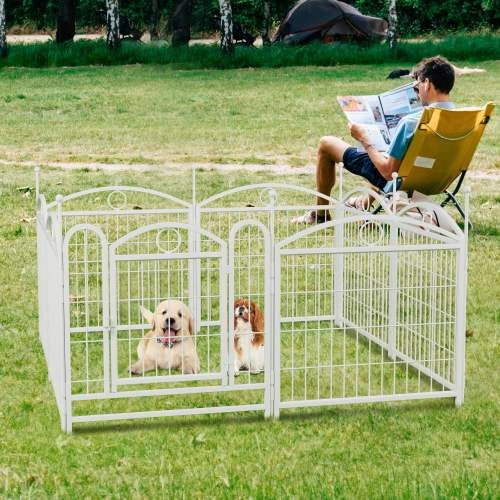 US Local Dog Playpen Indoor 24 Inch 8 Panel Metal Dog Playpen