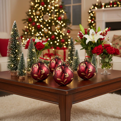 US Local 6PCS Set Christmas Glass Ball Ornaments Hanging Decorations For Holiday Tree Parties Ornaments FBA Shipment