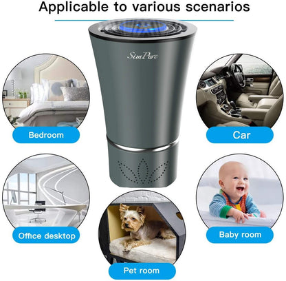 US Local Mini Portable Air Purifier Desktop-True HEPA Filter Cleans Air,Home,Office Use