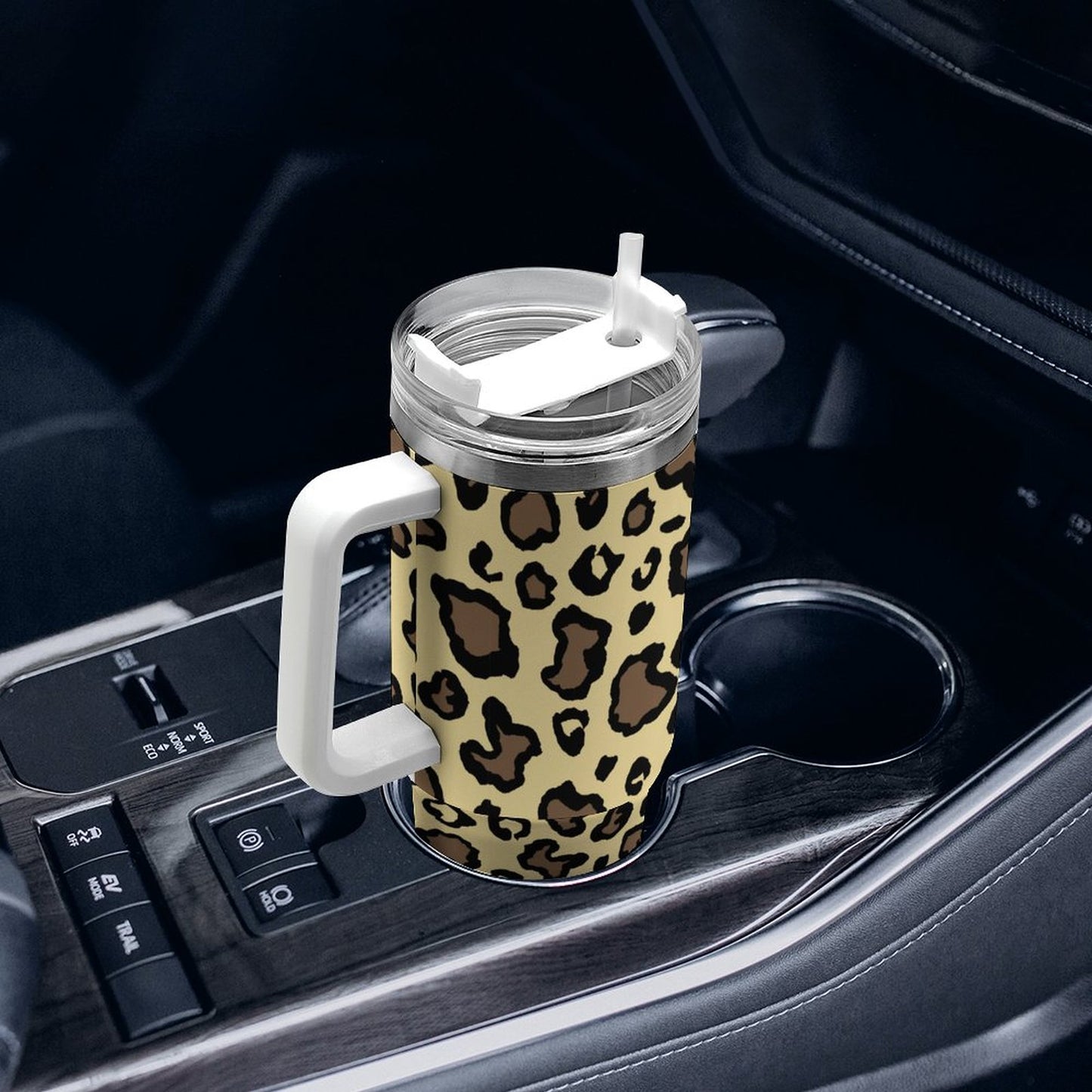 PHDT00479 POD US Local Tumbler 40 oz Large Capacity Car Cup Yellow Leopard
