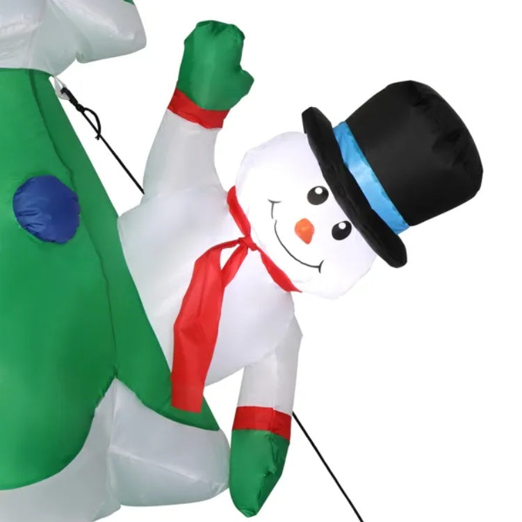 US Local 8ft With Snowman Santa Claus 3 Gift Boxes 9 String Lights