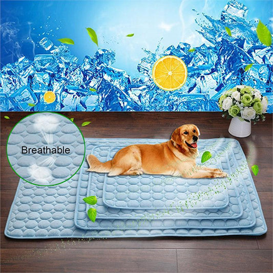 US Local Pet Dog Cat Ice Silk Cold Nest Pad For Cooling In Summer