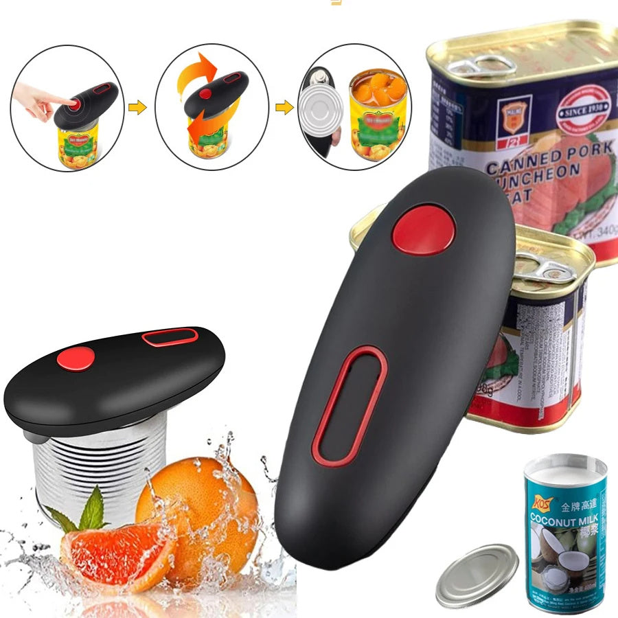 USA Local Electric Can Opener Automatic Jar Bottle Can Machine One Touch Portable Kitchen Hand Free Opening Opener Tool Gadgets