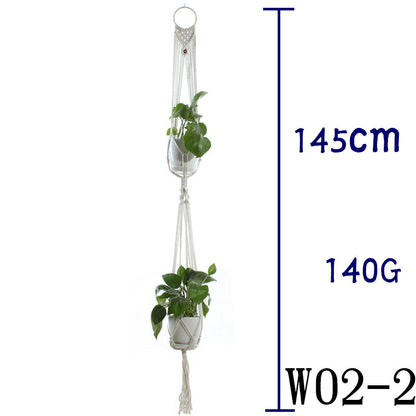 US Local Flower Pot Net Bag Beige Cotton Rope Indoor Plant Hanger Hanging Basket Sling