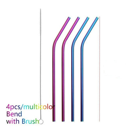 US Local Colourful Reusable Stainless Steel Straws