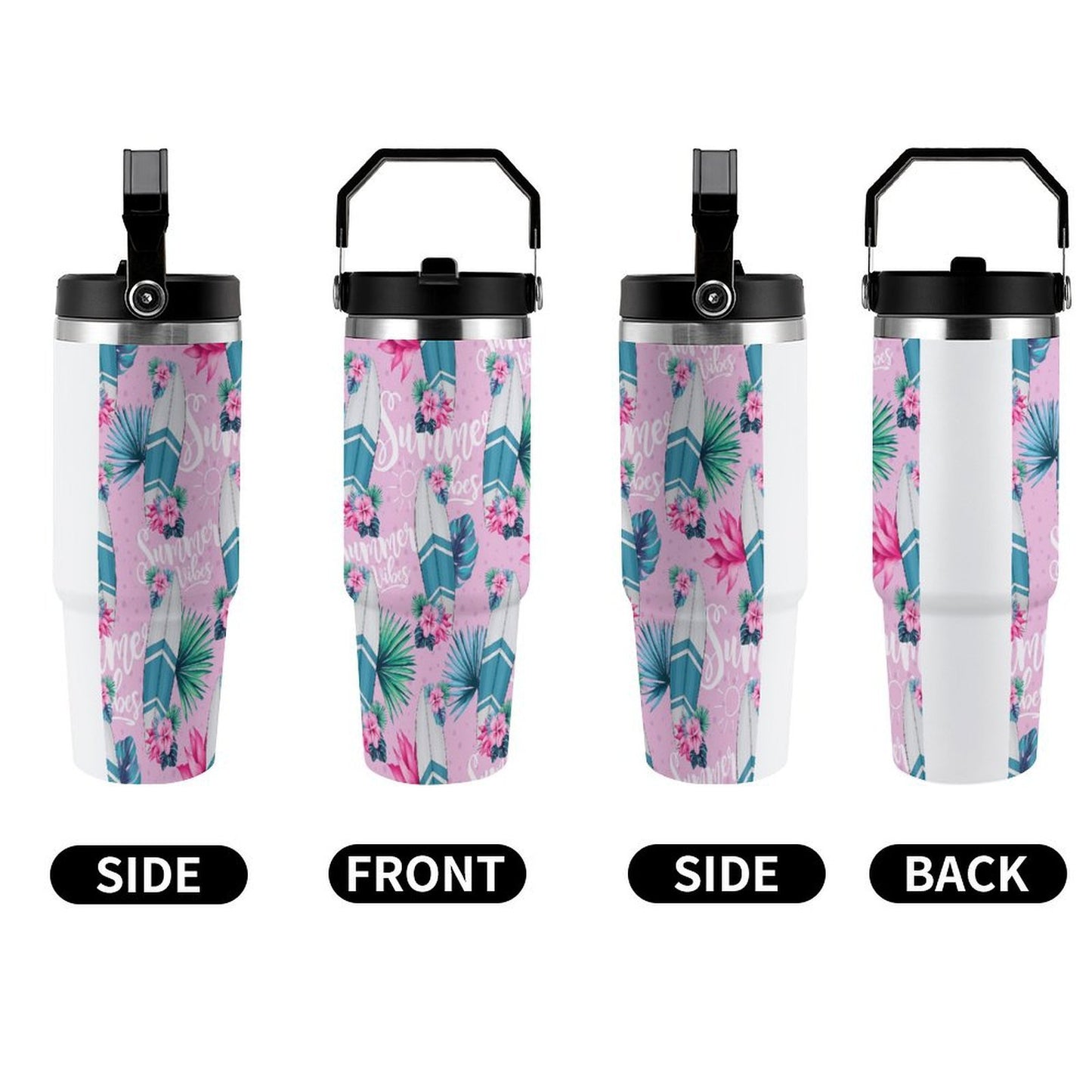 POD US Local Tumbler 30oz Large Capacity Car Cup Sailing, Surfing, Tropical, Romantic, Summer Style