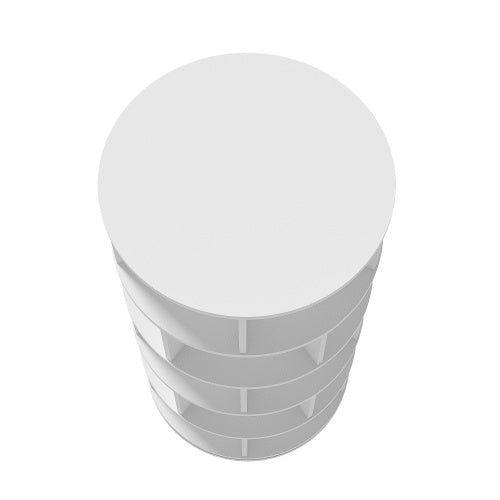 UK Local Shoe Rack, Rotatable Angle, White Round, 5 Tiers, Height 115 Cm, Width 60 Cm