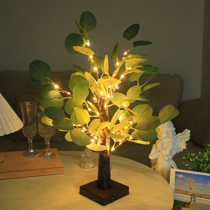LED Thanksgiving Eucalyptus Leaf Home Decoration Table Lamp