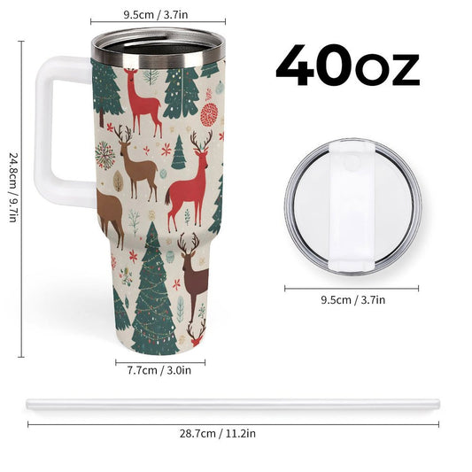 PHDT00361 POD US Local Tumbler 40 oz Large Capacity Car Cup Elk, Christmas Tree
