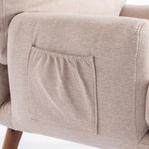 UK Local Lounge Chair With Footrest, 5-stage Adjustable Backrest, Tiltable, Chair With Side Pockets
