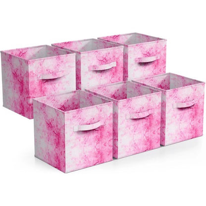 US Local Colorful Foldable Storage Box, 6 Packs Of Foldable Storage Box With Handle