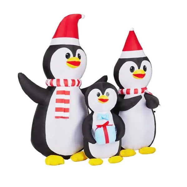 US Local 6 FT Lighted Christmas Inflatable Decoration, Inflatable Penguin Family, Funny Blow Up Yard Decorations With Built-in LED Lights For Holiday Party Front Yard Lawn Garden Decor