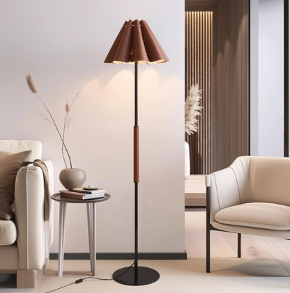US Local Floor Lamp With Leather Lampshade Perfect For Living Rooms, Bedrooms, Offices