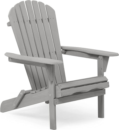US Local Wooden Garden Outdoor Lounge Patio Chair Wooden Folding Adirondack Chair 2-piece Set