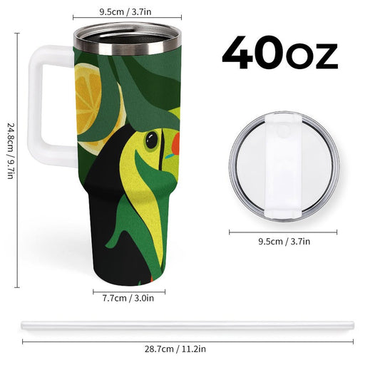 PHDT00227 POD US Local Tumbler 40 oz Large Capacity Car Cup Big Billed Bird, Jungle