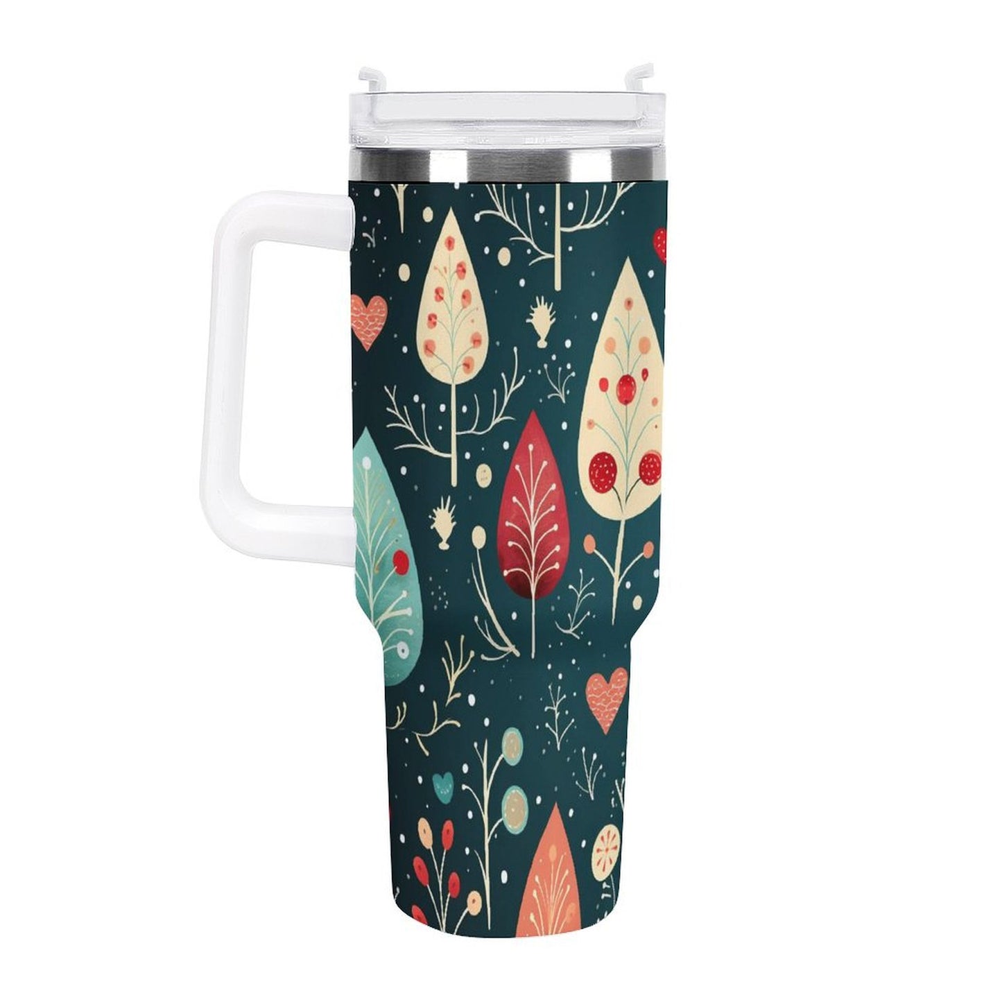 PHDT00206 POD US Local Tumbler 40 oz Large Capacity Car Cup Christmas Tree, Snowflakes