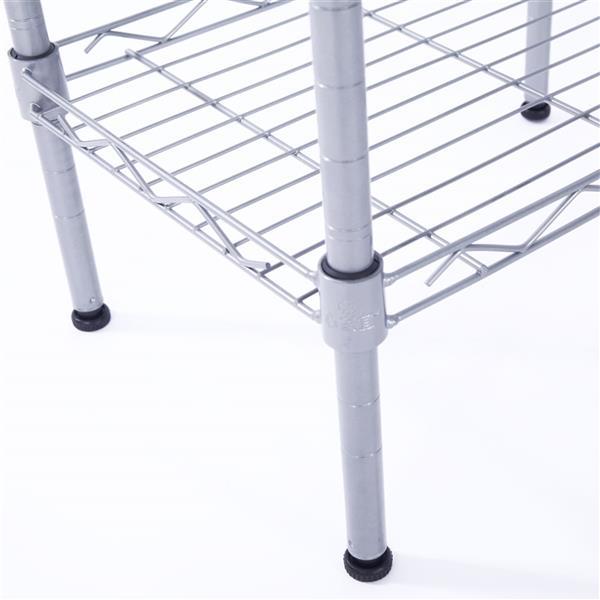 US Local Rectangular Four Story Household Storage Rack, Silver Gray