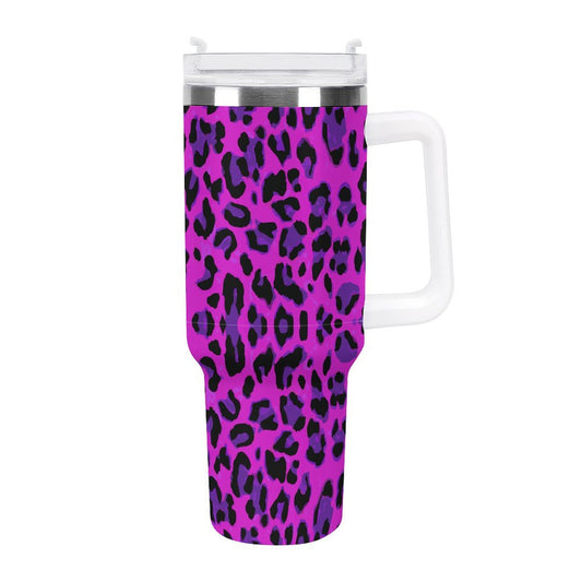 PHDT00128 POD US Local Tumbler 40 oz Large Capacity Car Cup Purple Leopard