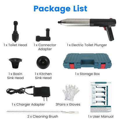 US Local 1Pc Electric Toilet Plunger High Pressure Air Plunger Air Drain Blaster Drain Clog Remover With Real Time Pressure Display For Toilets Bathroom Floor Drain Kitchen Sinks Plumbing Clogs