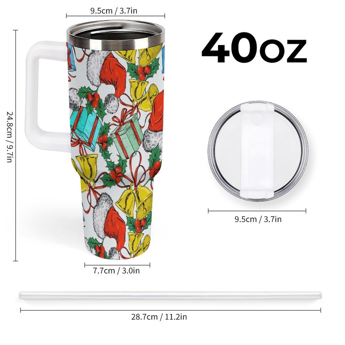 PHDT00016 POD US Local Tumbler 40 oz Large Capacity Car Cup Christmas, Santa