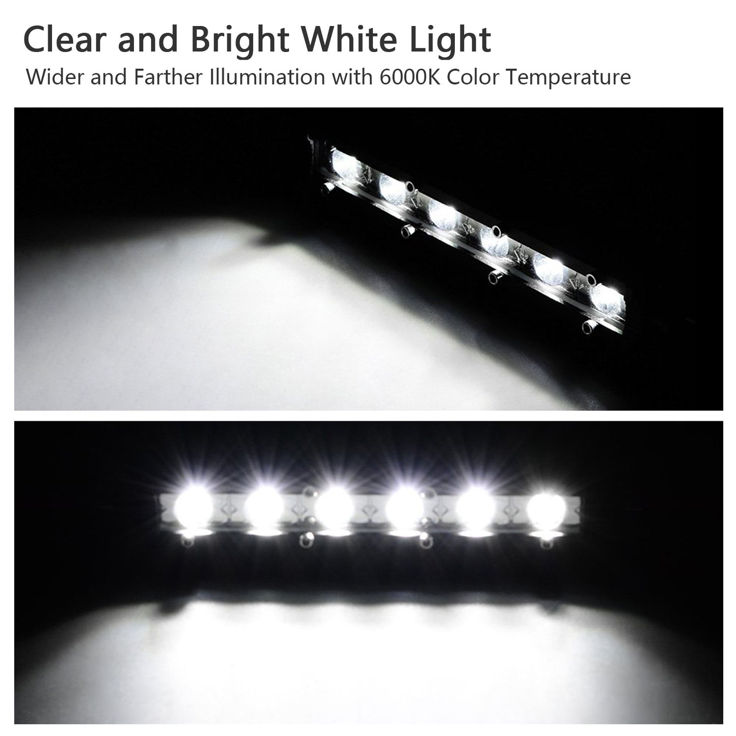 US Local 7in LED Light Bar Single Row Offroad Spot Lights 18W Ultra Slim Straight Work Light For Trailer Truck Bus Boat