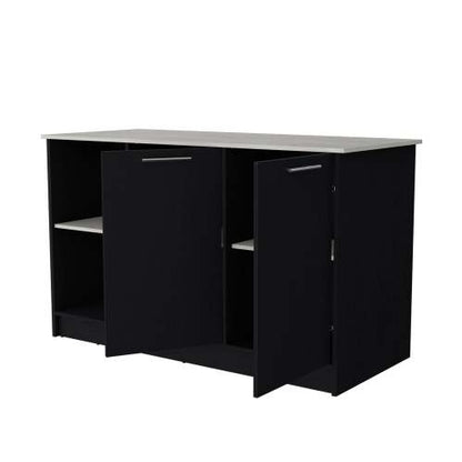 US Local Black And Onyx Double Door Cabinets Kitchen Island