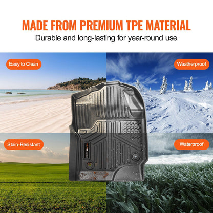 US Local VEVOR Automotive Floor Mats Fits For Ford F-250 F-350 F-450 2017-2022 3 Pcs