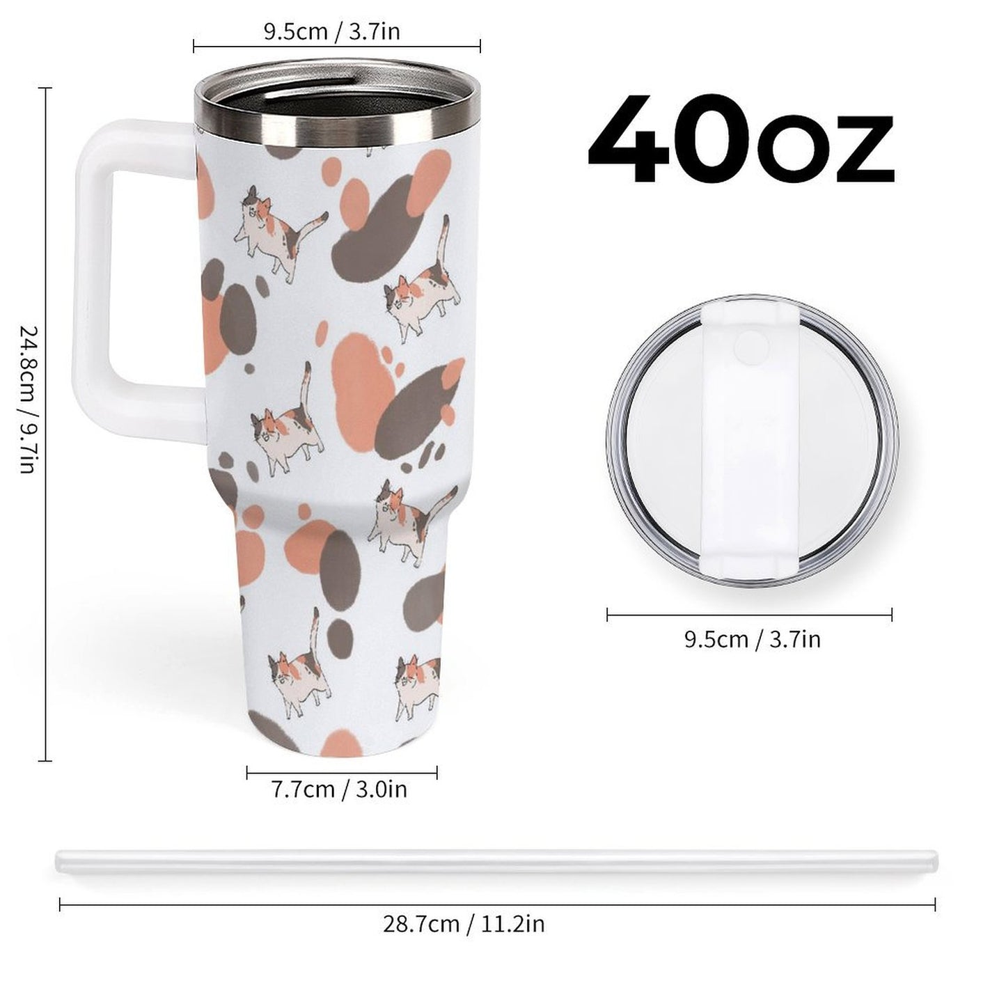 PHDT00247 POD US Local Tumbler 40 oz Large Capacity Car Cup Cat