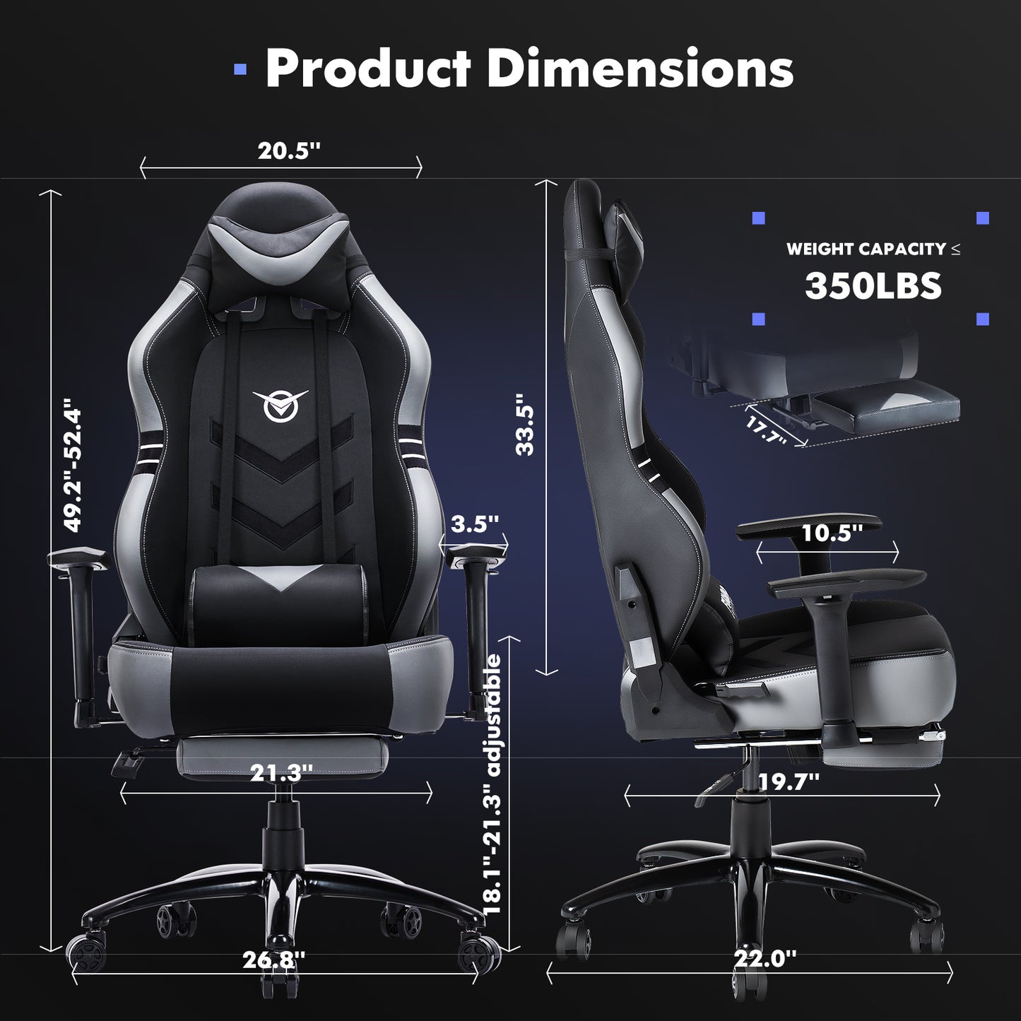 USA Local Tall Gaming Chair 350lbs Racing Computer Gaming Chair