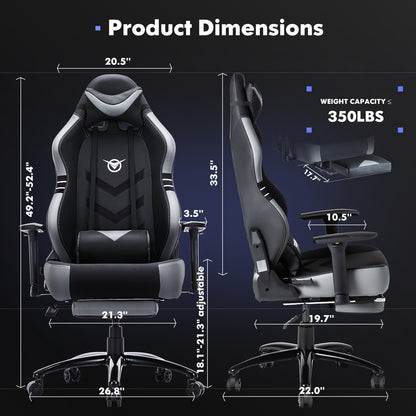 US Local Tall Gaming Chair 350lbs Racing Computer Gaming Chair