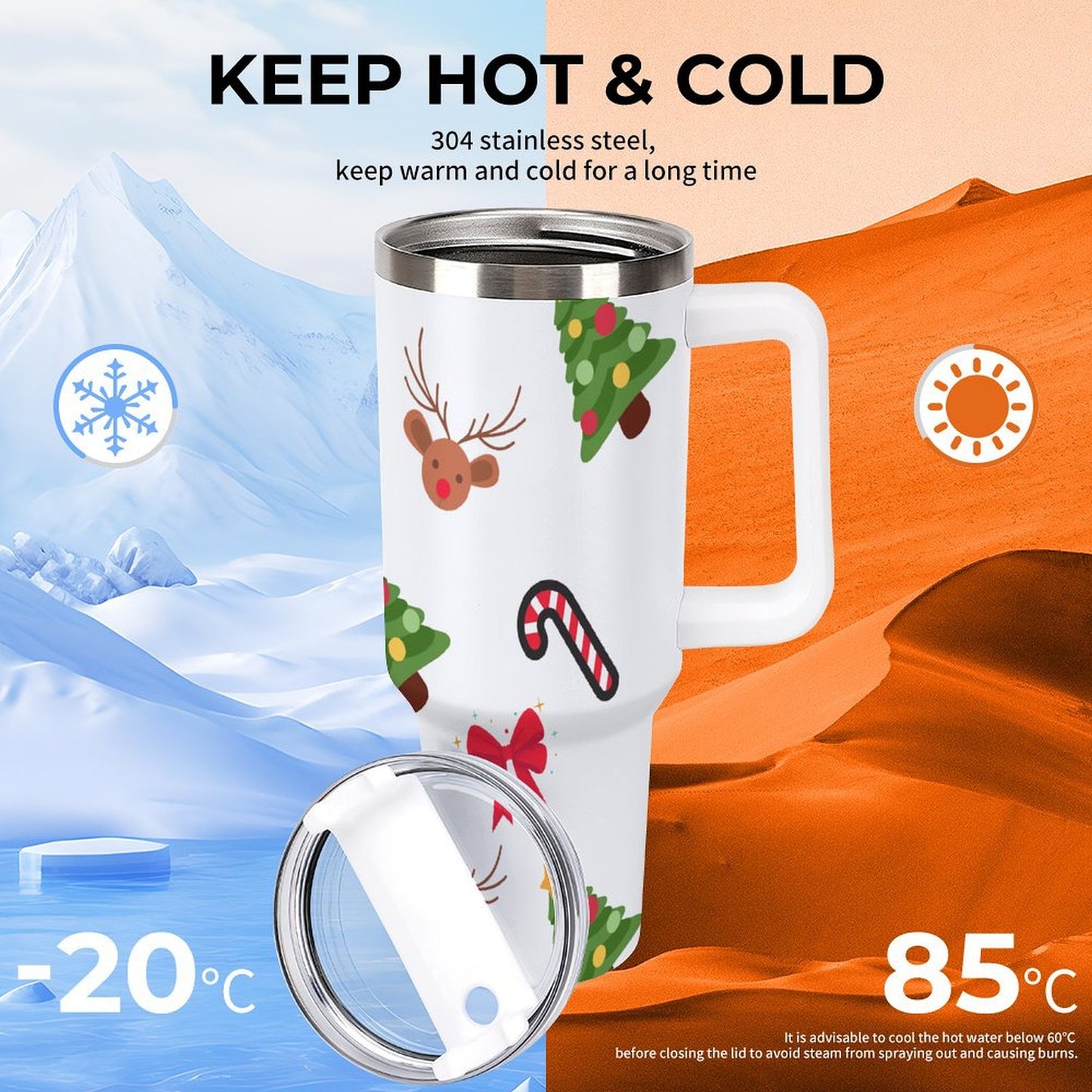 PHDT00099 POD US Local Tumbler 40 oz Large Capacity Car Cup Floral, Spring, Watercolor