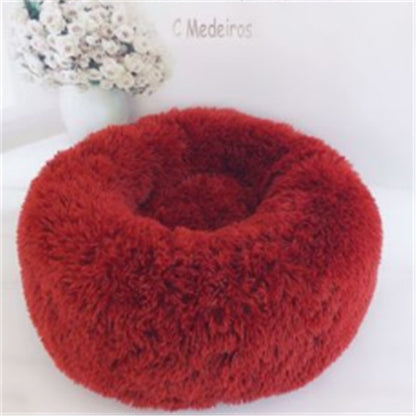 US Local Round Long Hairy Autumn And Winter Nest Pad Cat Mattress