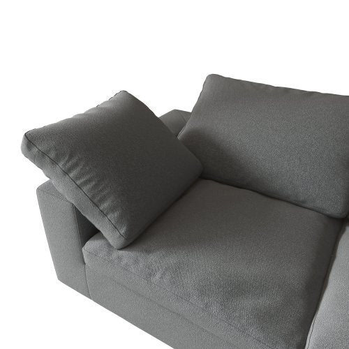 US Local F-Concept Chenille Fabric Upholstered Sofa, Oversized Comfy Cloud 3-Seater Sofa Couch, Double Plush Cushion For Living Room,Grey
