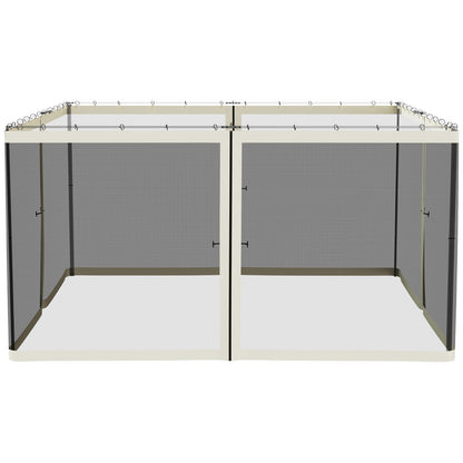 US Local Outsunny 13' X13' Replacement Mesh Sidewall Netting For Patio Gazebos And Canopy Tents With Zippers