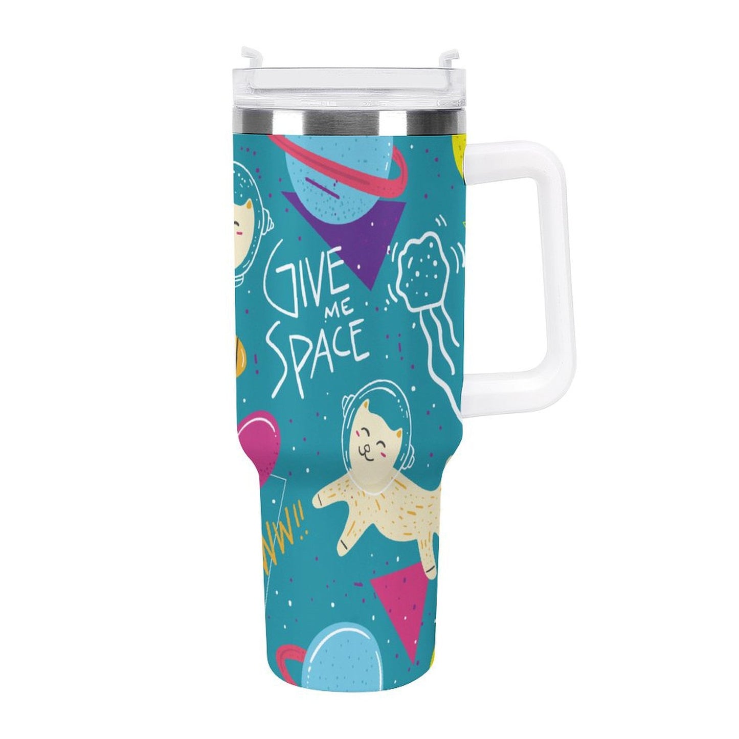 PHDT00349 POD US Local Tumbler 40 oz Large Capacity Car Cup Cosmic Planet Cat