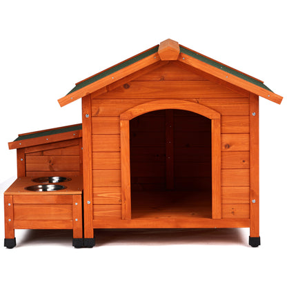 US Local 88x106x77cm Green Asphalt Roof Golden Red Main Body Fir House Type Cat And Dog House