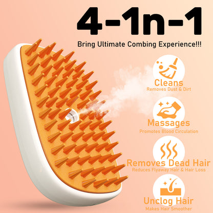US Local 4 In 1 Cat Steam Brush, Anti Static Shedding Spray Comb, Hair Removal, Mist Indoor Steamy Grooming Brush For Dog, Water Spritz Defur Cepillo, Spa Steamer Cloud Para Gatos