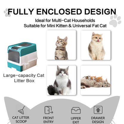 US Local Super Large Capacity Cat Litter Box - Easy To Clean, Odorless, Leak Proof, Not Easy To Leak, Pull-out Design, Comfortable Toilet For Pets