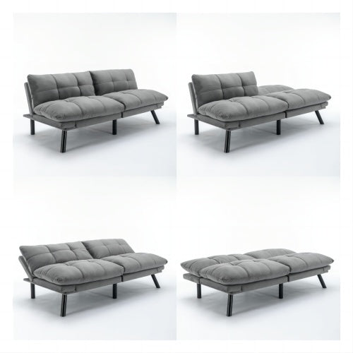 US Local Light Grey Convertible Folding Modern Sofa Bed
