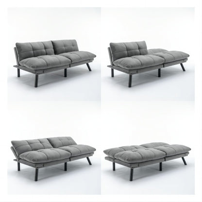US Local Light Grey Convertible Folding Modern Sofa Bed