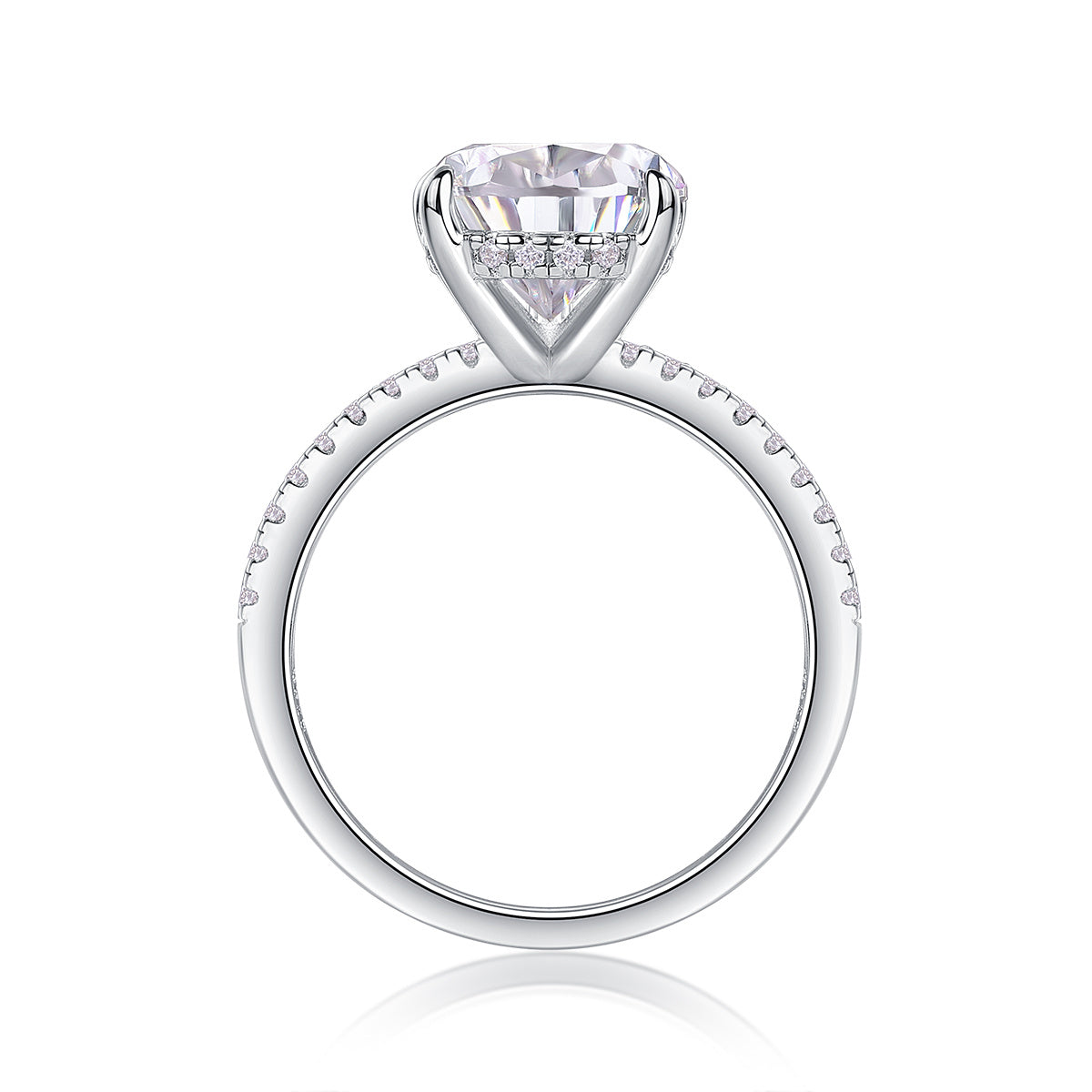 Light And Shadow - A Fashionable Diamond Jewelry Piece Set With Moissanite S925 Sterling Silver And Platinum Diamond Ring
