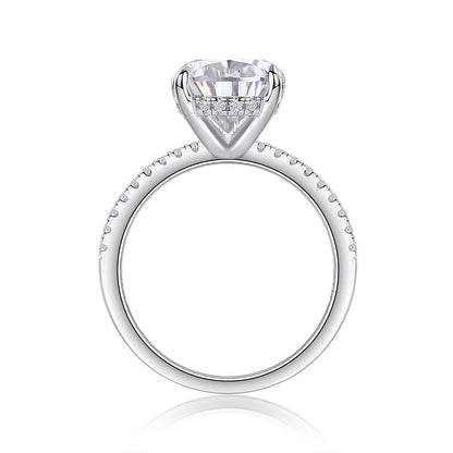Light And Shadow - A Fashionable Diamond Jewelry Piece Set With Moissanite S925 Sterling Silver And Platinum Diamond Ring