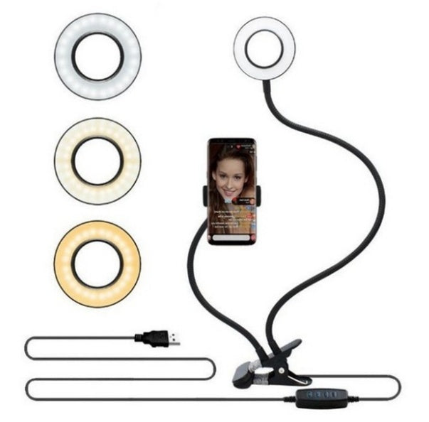 US Local LED Selfie Ring Light for Live Adjustable Makeup Light-8cm Stand