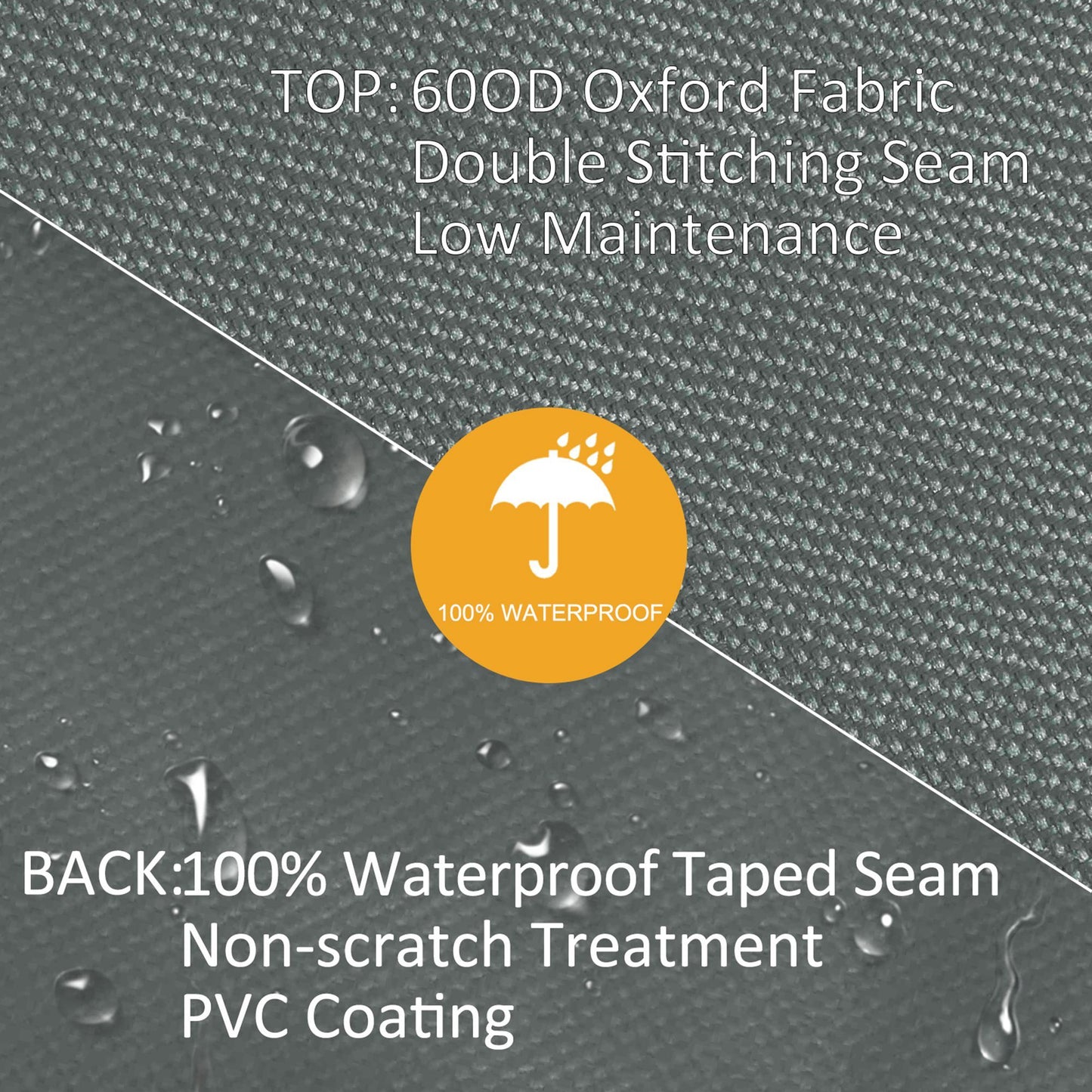 US Local All Weather Garden Patio Swing Chair Cover Waterproof Protector Anti-UV And PVC Coating Fade Resistant Oxford Fabric 6.7ft X 4.1ft X 5.4ft