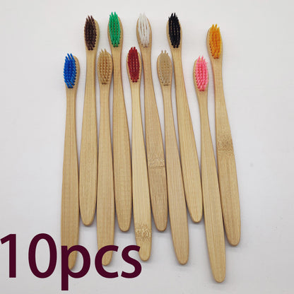Bamboo Toothbrush Healthy Soft Toothbrush 10-color Packaging
