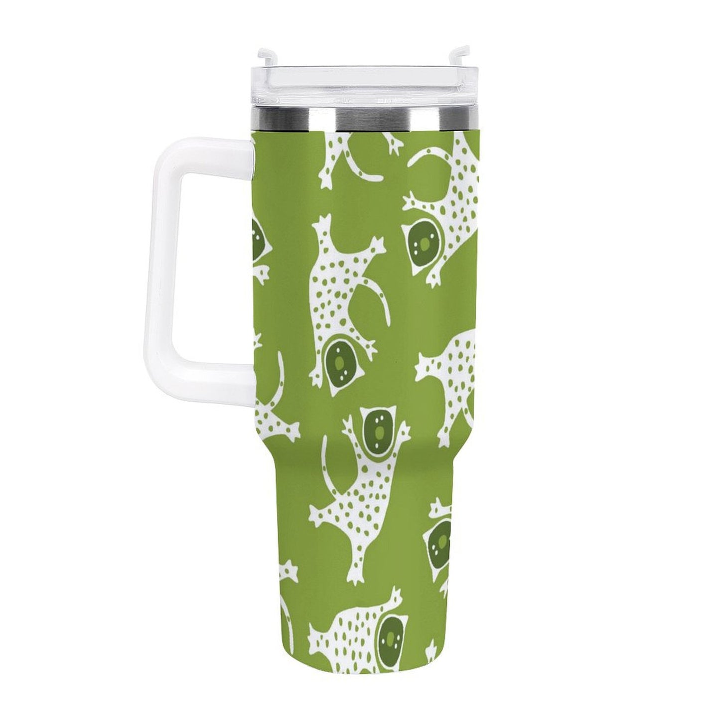 PHDT00223 POD US Local Tumbler 40 oz Large Capacity Car Cup Abstract, Cat, Green