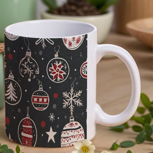 POD US Local White mug with full print, Christmas, Lights 0098