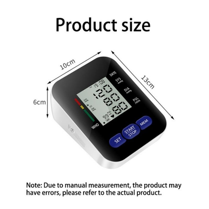 UK Local Multifunctional Home Blood Pressure Monitor With Cuff, Records 99 Measurements And Tracks Heart Rate