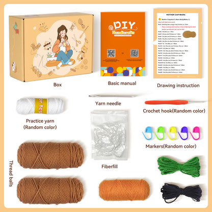 Crochet Kit Material Package Doll Capybara Handmade Diy Woven Christmas Thanksgiving Gift