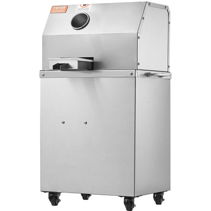 US Local Electric Sugar Cane Juicer, 800W Sugarcane Juicer Machine With 661LBS/H High Output, 3 Stainless Steel Rollers, 2.4" Large Inlet, Sugarcane Juice Extractor Squeezer On Wheels For Home/Commercial